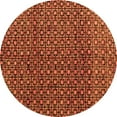 thumbnail image 1 of Ahgly Company Indoor Round Abstract Orange Modern Area Rugs, 4' Round, 1 of 4