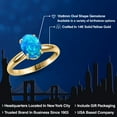 thumbnail image 2 of Gem Stone King 14K Yellow Gold Simulated Blue Opal Engagement Ring for Women | 0.85 Cttw | Oval Cabochon 10X8MM | Gemstone October Birthstone | Size 9, 2 of 6