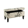 thumbnail image 3 of Linon Stephanie Ottoman Botanical Linen, 3 of 12