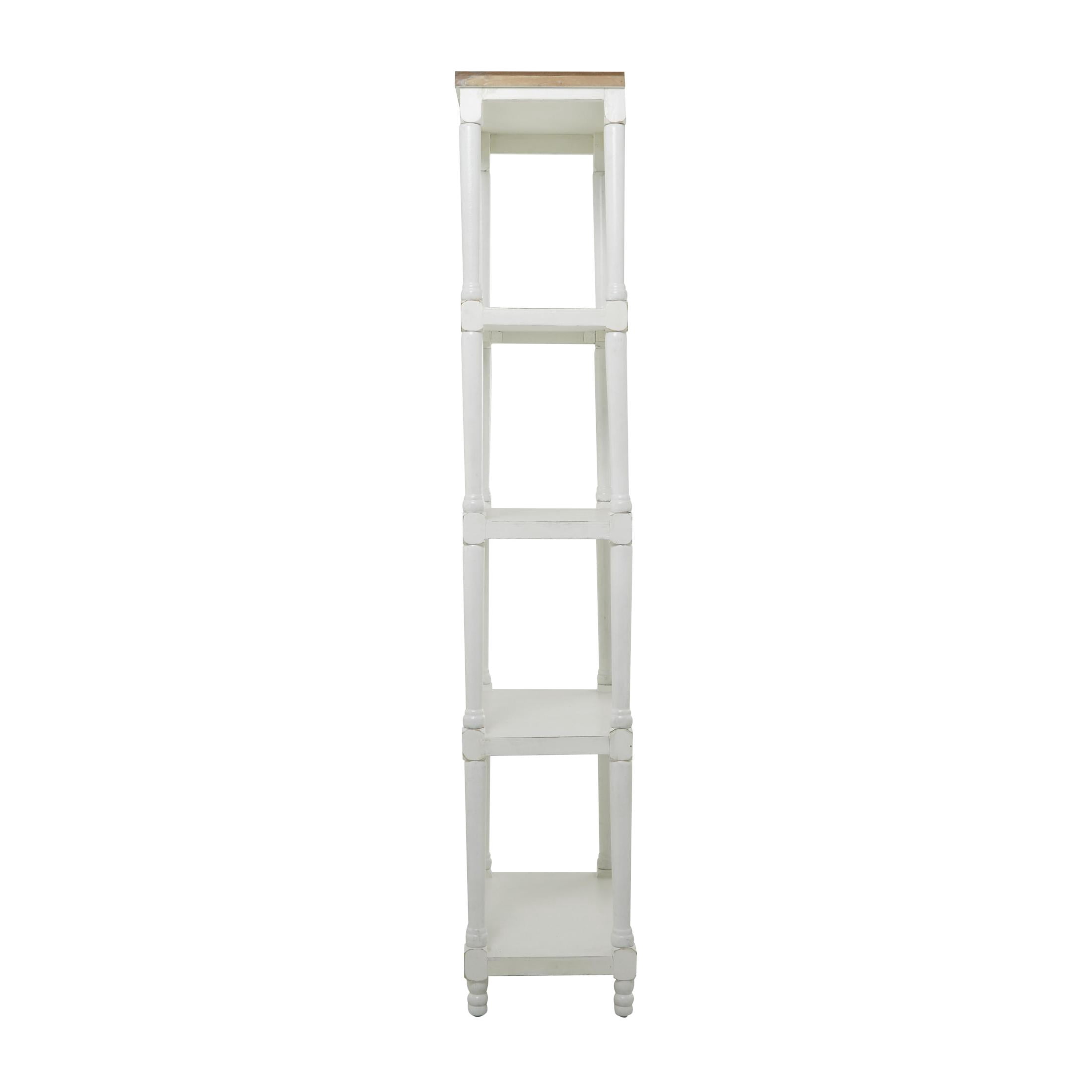 DecMode 23" x 72" White Wood 5-Tier Shelving Unit, 1-Piece