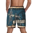 thumbnail image 3 of Kdxio Near Earth Station Print Men'S Swim Trunks With Compression Liner 7 Inch Inseam Quick Dry Swim Shorts, 3 of 7