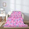 thumbnail image 2 of Rateoe Donuts Pattern Flannel Throw Blanket, Ultra-soft Blanket for Bed, Couch, Car, Hypoallergenic Anti-pilling blanket-80"x60"(Vertical), 2 of 6