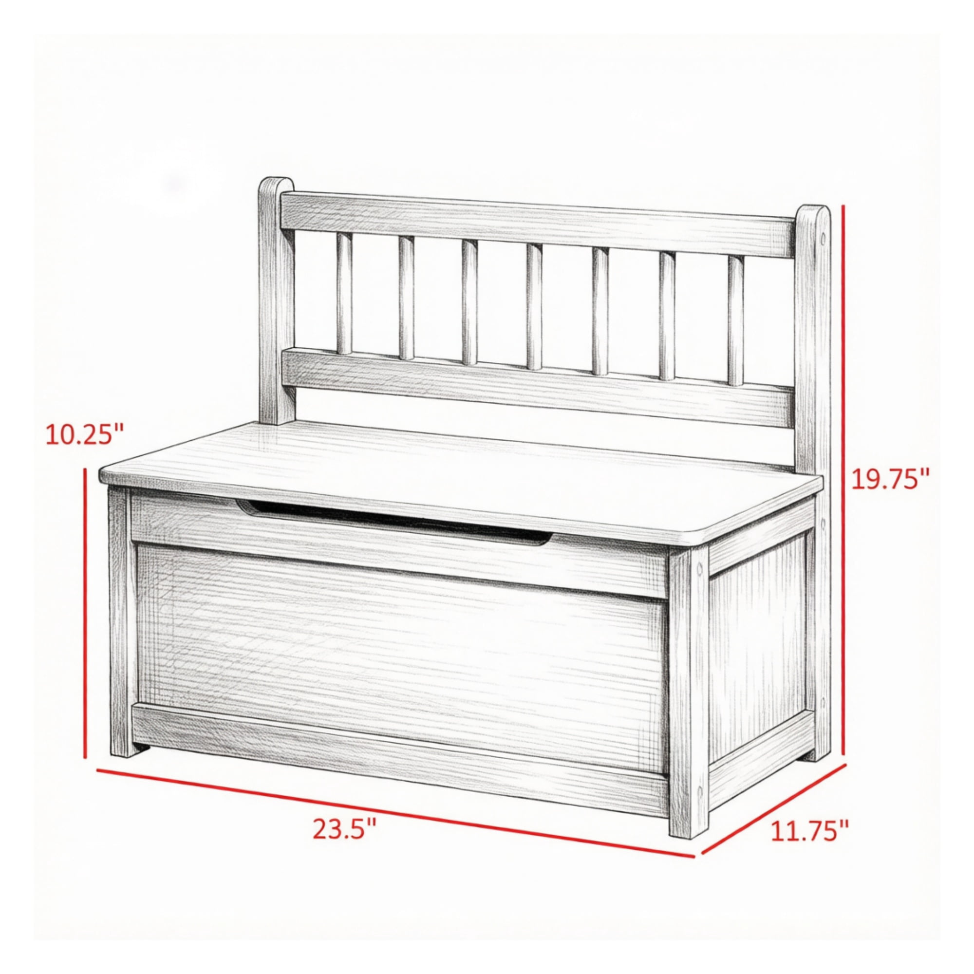 Storage Bench Toy Box Chest with Large 27L Interior Toy Organizer with Top Lid And Backrest for Nursery Playroom Bedroom Furniture 24" x 12" x 20", Pink