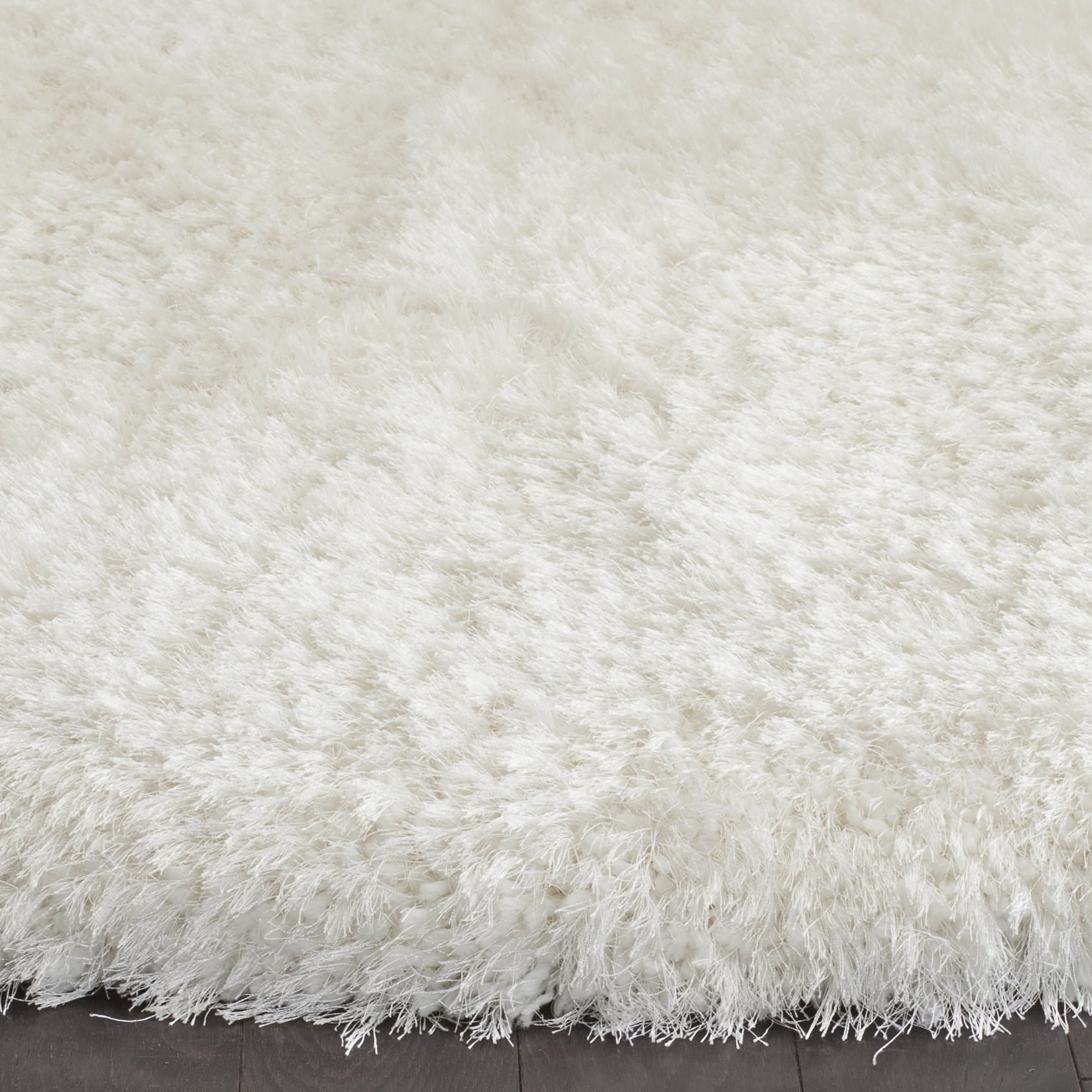 Safavieh Luxe Paxton Solid Shag Area Rug, Ivory, 8' x 8' Round