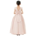 thumbnail image 4 of Ekidsbridal Satin V-Back Flower Girl Dresses with Rhinestone Wedding Toddler Gown for Junior Pageants 326 10, 4 of 6
