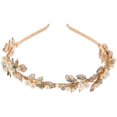 thumbnail image 1 of Leaf Crown Wedding Headband Holiday Party Headband Leaf Headpiece Pearl Headband, 1 of 4