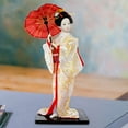 thumbnail image 6 of Esquirla 12" Japanese Geisha Asian Geisha Doll Sculpture Ethnic Japanese Geisha Dolls Girl Statue for Office Shelf Tabletop Home Decor White and Gold, 6 of 8