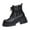 Black, variant on Black Women Thick-Soled Zippered Boots Big Dimensions Autumn Winter Season Comfortable High Heel Ankle Boots For Daily Adventures