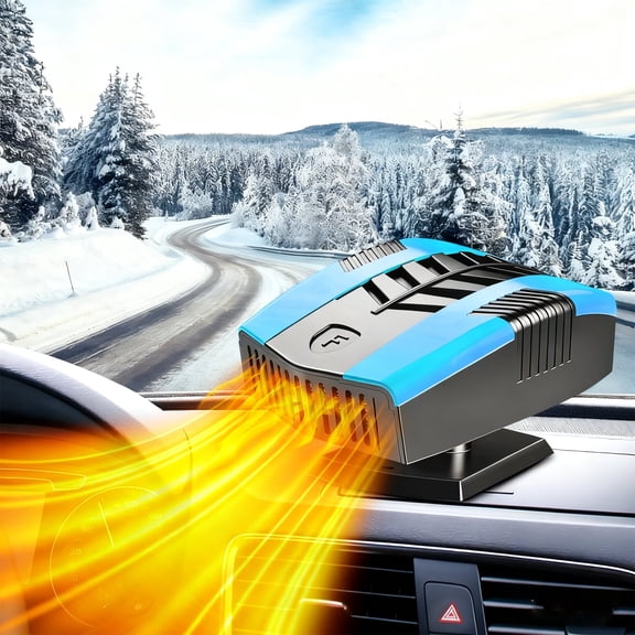 Car Heater, 150W 12V Auto Heater Defroster That Plugs Into Cigarette Lighter, Portable 360-degree Rotating Electric Defroster, 2-in-1 Fast Heating & Cooling Modes for Auto RV Car Truck, etc (Blue)
