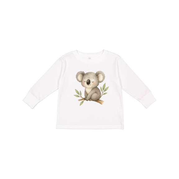 Inktastic Sleepy Koala Boys or Girls Long Sleeve Toddler T-Shirt