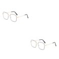 thumbnail image 1 of Minnieouse Gafas para miopía con montura antiazul, gafas cuadradas transparentes para ordenador, gafas graduadas para lectura de estudiantes Marco de oro negro Luz plana anti-azul 2piezas, 1 of 6