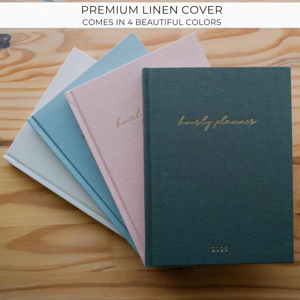 Beautiful 2025 Appointment Book Planner - Sturdy Linen Daily Planner & Weekly Ca