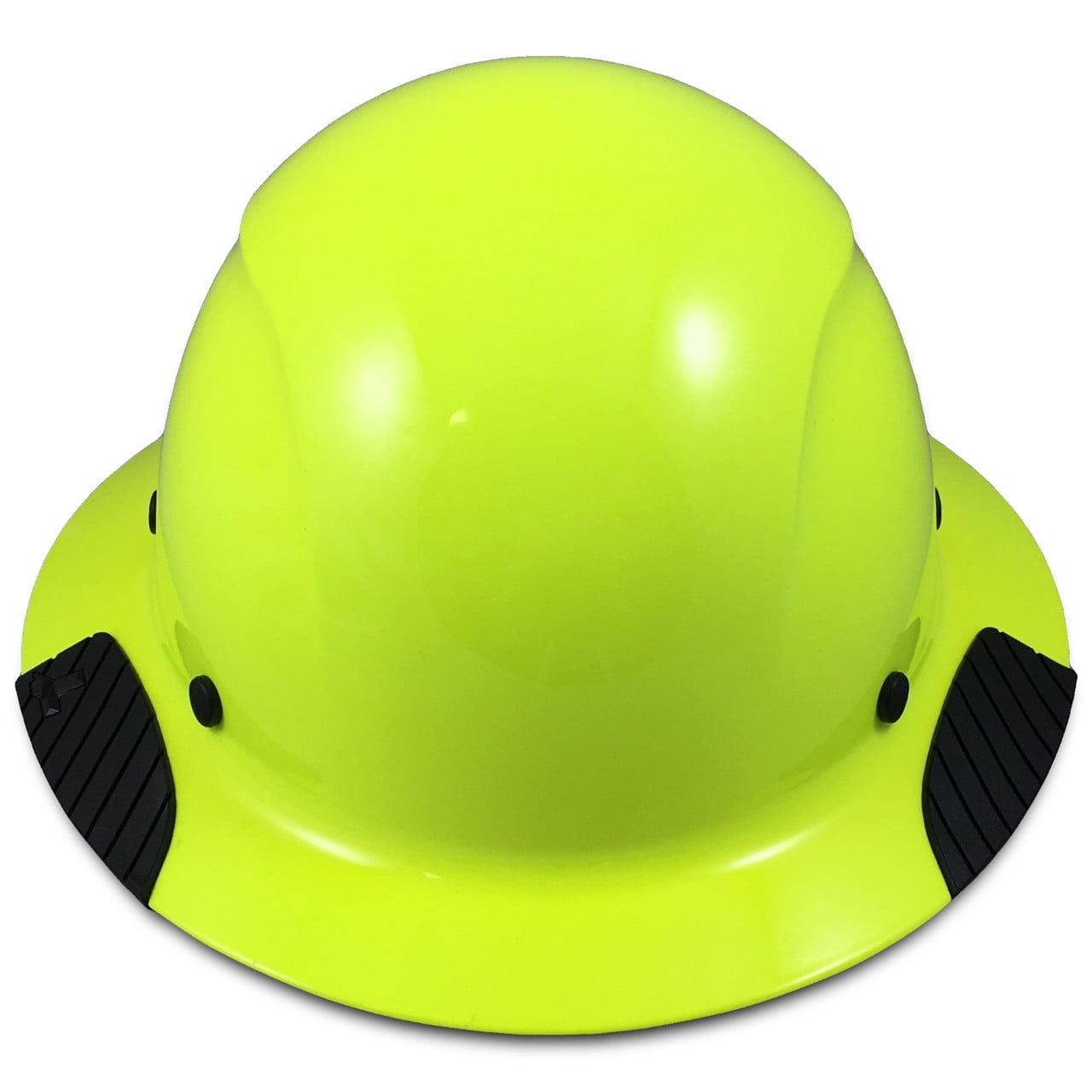 DAX Fiberglass Composite Hard Hat - Full Brim High-Viz Lime with Tote