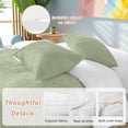 thumbnail image 3 of Vintage Sage Green Bedding 3 Piece Duvet Cover Set Twin Size, Farmhouse Retro Beige Solid Color Soft Microfiber Comforter Cover with Zipper Closure & Pillowcases, Wrinkle & FadeResistant Quilt Cover, 3 of 9
