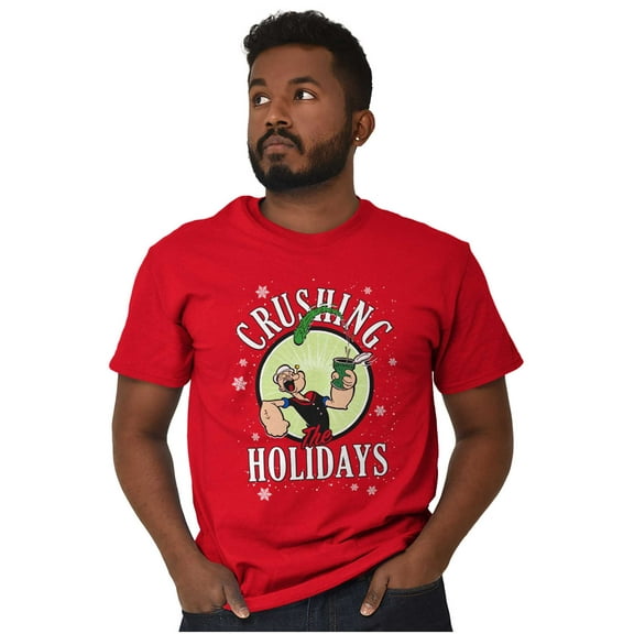 Popeye Christmas Crushing Holidays Men's Graphic T Shirt Tees Brisco Brands M