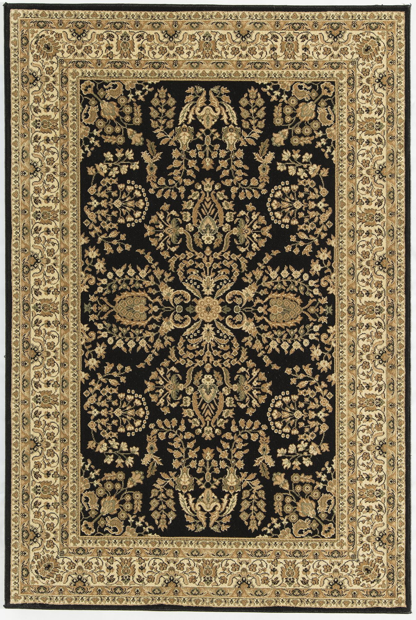 Rugs America Vista 2251-BLK Lilihan Black Oriental Traditional Black Area Rug, 2'3"x7'10"