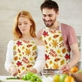 thumbnail image 3 of Autumn Fall Leaves Pattern Apron-Garden Aprons for Women with Pockets-Cotton Linen Waterproof Kitchen Cooking Gardening Aprons Adjustable for Kitchen,Cooking,BBQ and Salon 33"x27", 3 of 7
