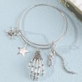 thumbnail image 3 of RV Pulsera de Halloween ajustable retráctil brillar 2 piezas con colgante de metal y calavera de terror, 3 of 5