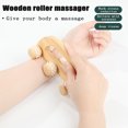 thumbnail image 4 of Wooden Massage Roller, Manual Portable Neck Back Waist Leg Face Massager for Daily Relaxation, 4 of 7