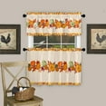 thumbnail image 3 of 3 Piece Curtains Tiers and Valances Set, Thanksgiving Fall Pumpkin Maple Leaves Pattern Rod Pocket Short Window Treatment Tiers Curtains Panel and Valance for Cafe Bathroom Kitchen, 3 of 6