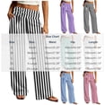 thumbnail image 3 of Costeam Womens Striped Wide Leg Pants Drawstring High Elastic Waist with Side Pockets Loose Fit Straight Leg Lightweight Soft Breathable Casual Long Trousers Comfy Relaxed Fit Bottoms, 3 of 6