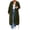 #1Army Green, variant on Womens Drawstring Waist Zip Up Hooded Jacket Long Sleeve Casual Coat