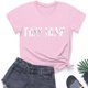 thumbnail image 5 of Camiseta de Manga Corta Impresa, Desgaste Diario Casual, 95% Poliéster 5% Spandex, Tops de Cuello Redondo para Mujeres, 5 of 5