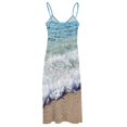 thumbnail image 6 of Ocean Blue Shore Waves Sleeveless Dress Women's skirt women's clothing trend Elegant gown, 6 of 6