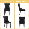 thumbnail image 6 of LegaHome Dining Chairs Set of 2, Velvet Upholstered Dining Chair with Nailhead Trim&Solid Wood Legs, Button Padded Dining Chairs Set for Kitchen Dining Room Living Room, Black, 6 of 8