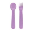 thumbnail image 2 of Nuby Plastic Toddler Fork & Spoon with Travel Case, Flowers, 2 of 8