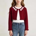 thumbnail image 5 of Mifsaly Girls Long Sleeve Cardigan Sweater Button Down Knit Cardigans Lightweight Cute Strawberry Embroidery Casual Fall Winter Warm School Outerwear, 5 of 9