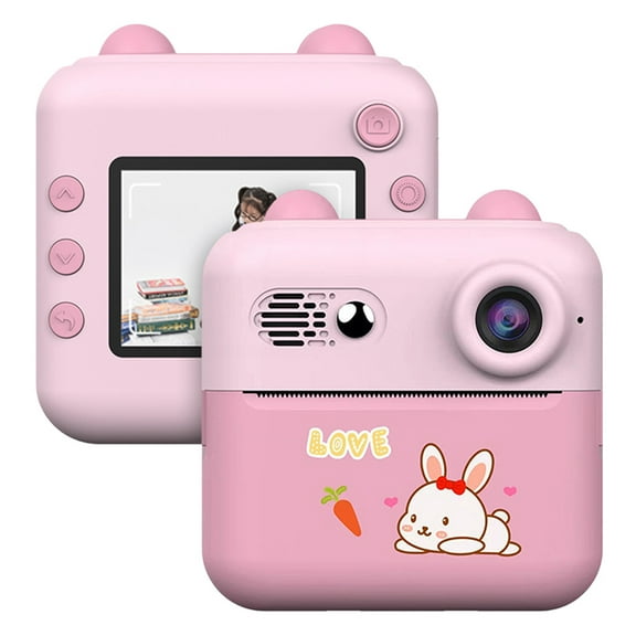 1080P Print Camera Portable Mini Photo Printer For Children With 1200W Camera 2.4'' Screen With 1 Print Paper Roll Suitable For Journal Notes Memo Birthday Gift Girls Boys