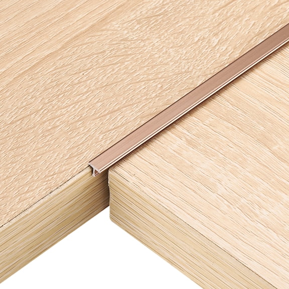 2 Pack 2.9ft x 0.24" T Molding Floor Transition Strips, Aluminium Alloy Vinyl Flooring Gap Trim for Joining Laminate Planks Tiles Floor Gaps, Rose Gold