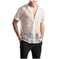thumbnail image 2 of Goodtrade8 Mens Summer Shirts Short Sleeve Button up Button Fashion Plain Collared Outdoor Crew Neck T-Shirts for Men Button up, 2 of 9