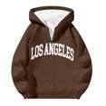 thumbnail image 5 of Los Angeles Quarter Zip Pullover Men Long Sleeve Graphic Hooded Sweatshirt Mens Hoodie Fashion Streetwear, 5 of 5