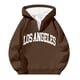 thumbnail image 3 of MHFRRA Sudadera con Capucha y Cremallera de Un Cuarto con Estampado de Letras, Suave y Cómoda, para Uso Informal, Sudadera Deportiva Ligera Café, 3 of 3