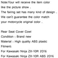 thumbnail image 3 of Mad Hornets Rear Seat Cover Cowl For Kawasaki Nijia ZX10R ZX10-R 2016-2024, 3 of 12
