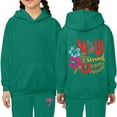 thumbnail image 2 of Toddler Sweatshirt Girls Kids Kids Hooded Tracksuit Unisex Two Piece Hoodie Sweatshirt Sweatpants Set Clothes Dark Green Size 4-5T, 2 of 4