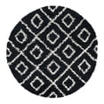 thumbnail image 3 of Unique Loom Trellis Shag Collection Area Rug - Ruth (5' 3" Round Black and White/Ivory), 3 of 10