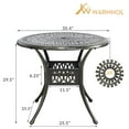 thumbnail image 5 of W WARMHOL Outdoor Cast Aluminum Patio Table, 35.4” Round Bistro Table with 2” Umbrella Hole for Patio Furniture Garden Deck Backyard, 5 of 7