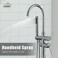 thumbnail image 4 of CASAINC 2-Handle Residentail Freestanding Bathtub Faucet with Hand Shower in Chrome, 4 of 8