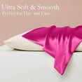 thumbnail image 6 of 2 PCS Satin Pillow Case Soft Breathable Smooth Silk Pillow Cover Perfect Gift for a Female Friend 20.08*25.98 "(Hot Pink), 6 of 8