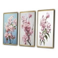 thumbnail image 3 of Designart "Apple Blossom Monochromatic gracefulness XIII" Floral Framed Wall Art Set Of 3 - Pink Apple Blossom Frame Gallery Wall Set For Home Decor, 3 of 7