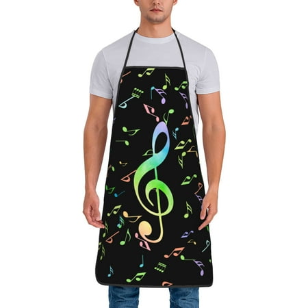 

Lukts Music Notes Print Unisex Tie-Up Aprons Bibs for Chef Kitchen Grill Beverage Shop