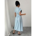 thumbnail image 2 of Women's Light Blue Collared Midi Vacation Dress, Spring/Summer, 2 of 6