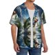 thumbnail image 2 of Fotbe Largemouth Bass Jumping Out of The Water Camisa Estampada de Manga Corta para Hombre, Casual de Verano, Estilo Playero, Sin Arrugas-4X-Large, 2 of 5
