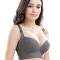 thumbnail image 3 of Seitruly Sujetador de mujer Cierre frontal completo Forma CDE Sujetador de dama 7 filas Correa de hombro ajustable Ropa interior Bralette Lencería fajas Gris 48/110CDE Seitruly CE013517-17B, 3 of 6