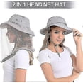 thumbnail image 2 of Mosquito Head Net Hat - Bug Cap Upf 50+ Sun Protection With Hidden Netting For Beekeeping Hiking Men & Women FGC, 2 of 5