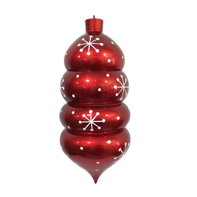 Vickerman MC180103 21.5 Po. Ornement Flocon de Neige Blanc Red Candy Droplet