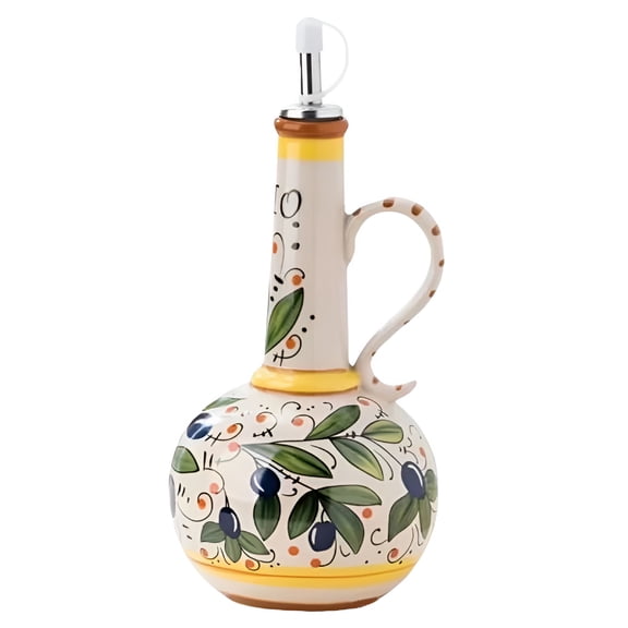 ACDANC Italian Ceramic Olive Oil Dispenser Bottle 700ml Hand Painted Olive Oil Bo